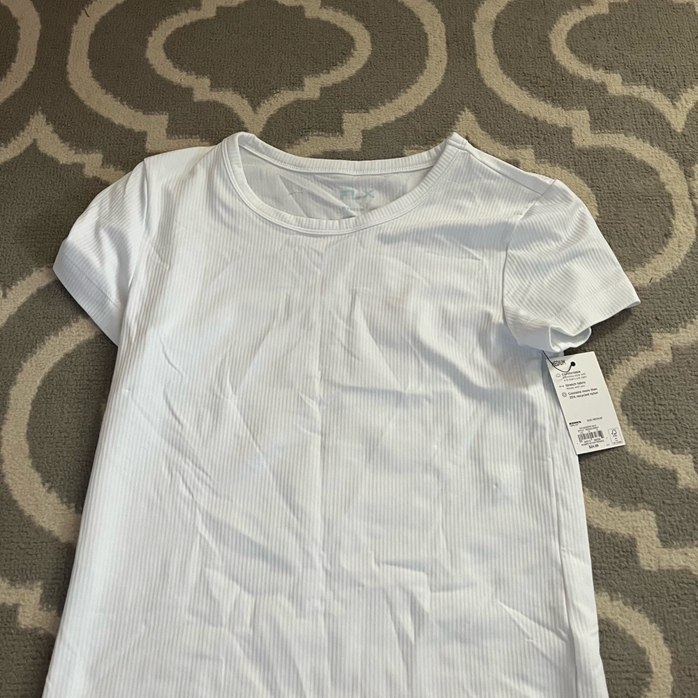 White Ribbed Women's Top